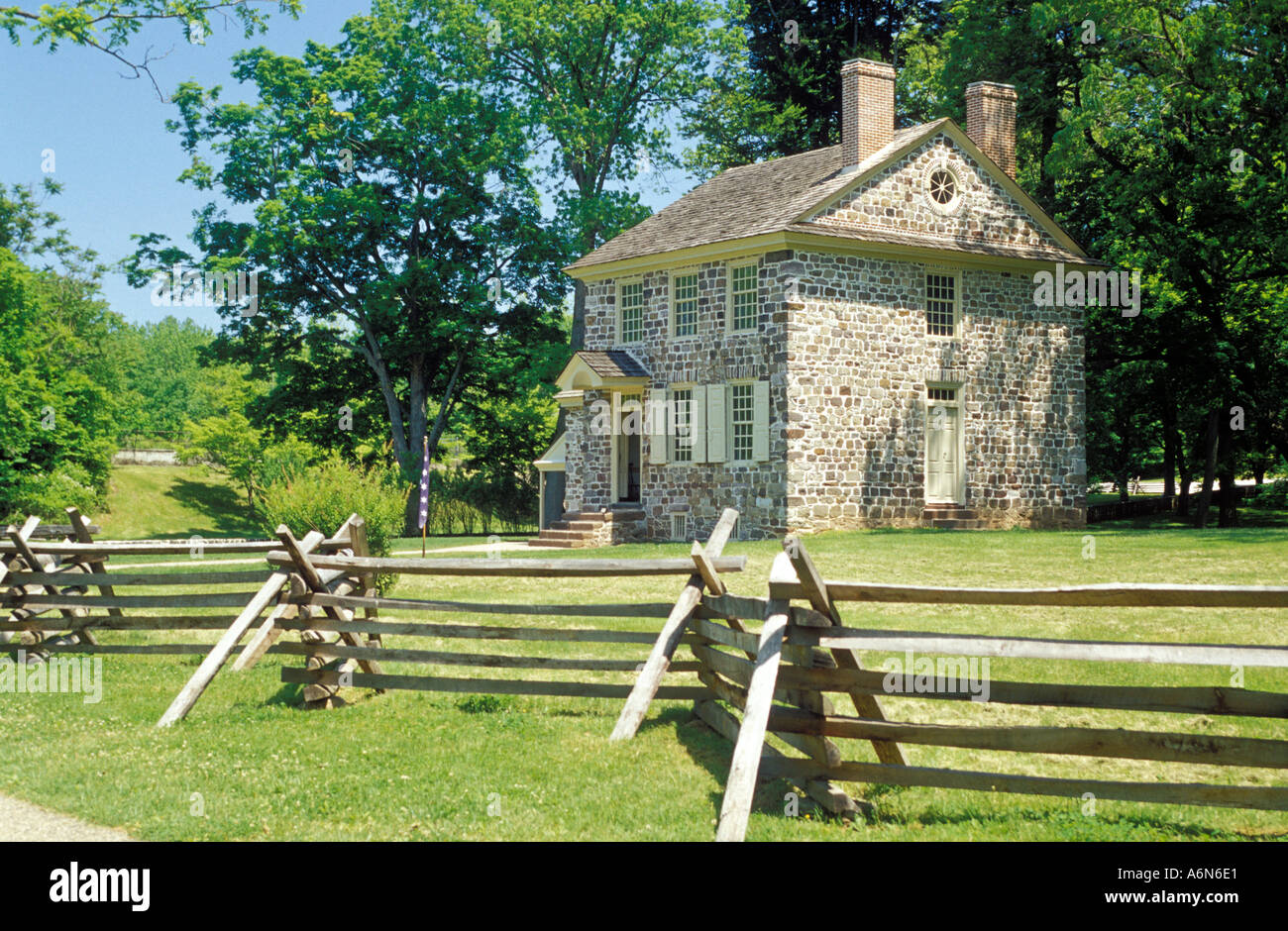 General George Washington Hauptsitz, Senke-Schmiede nationaler historischer Park, Pennsylvania Stockfoto