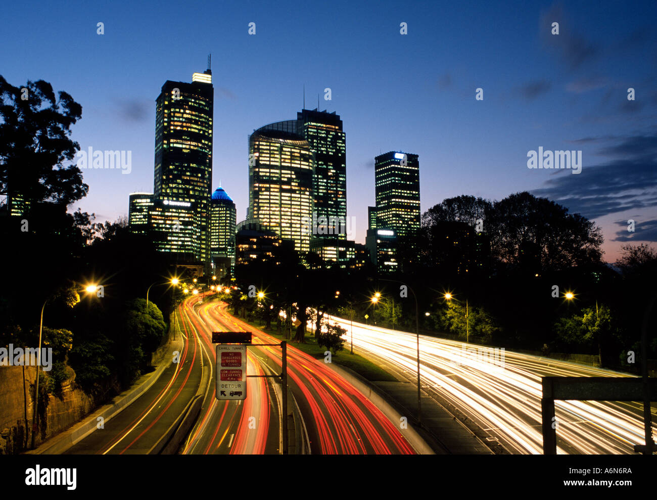 City of Sydney Australia in der Nacht Stockfoto