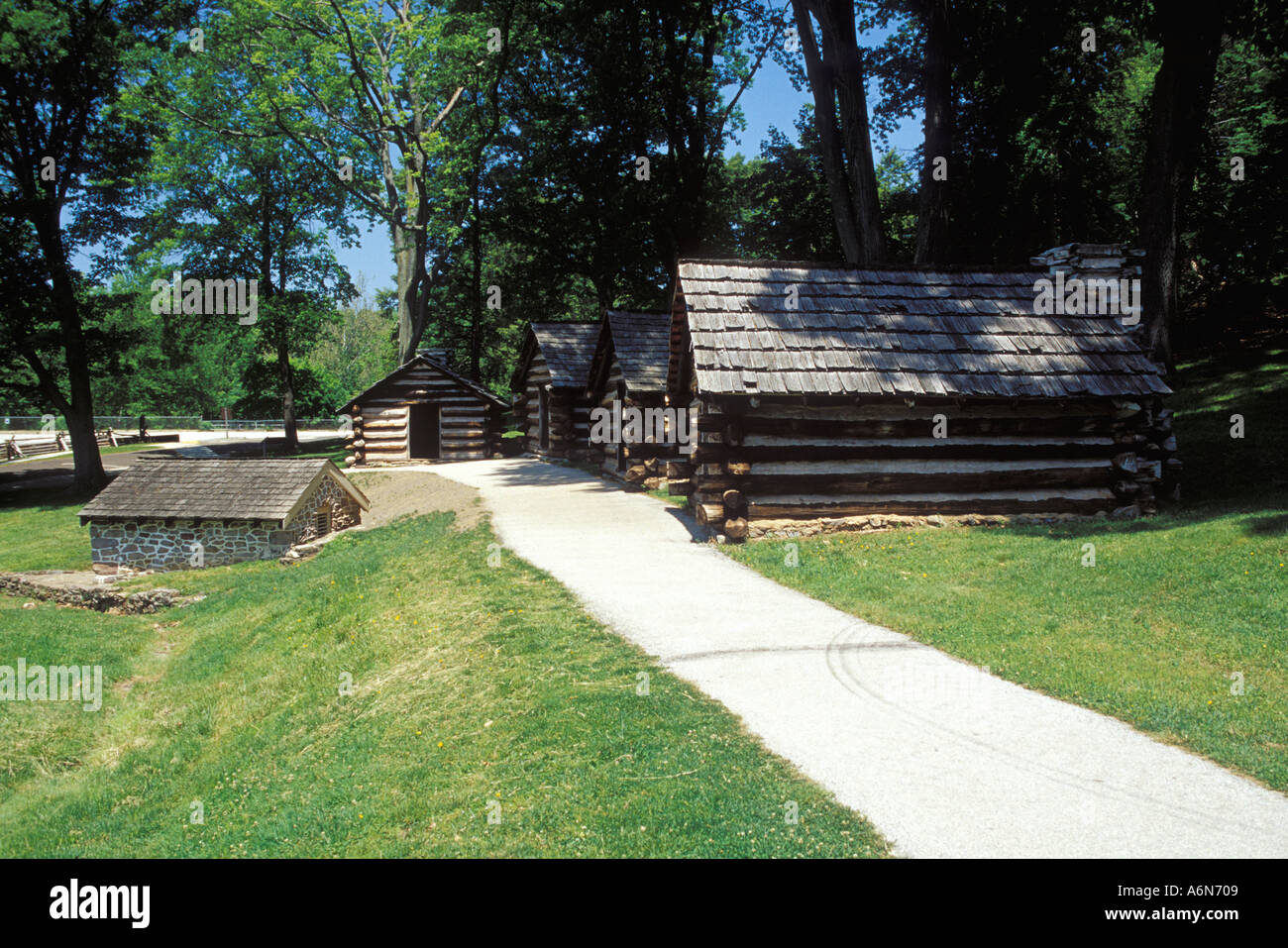 Commander In Chief Guard Hütten, Senke-Schmiede nationaler historischer Park, Pennsylvania Stockfoto