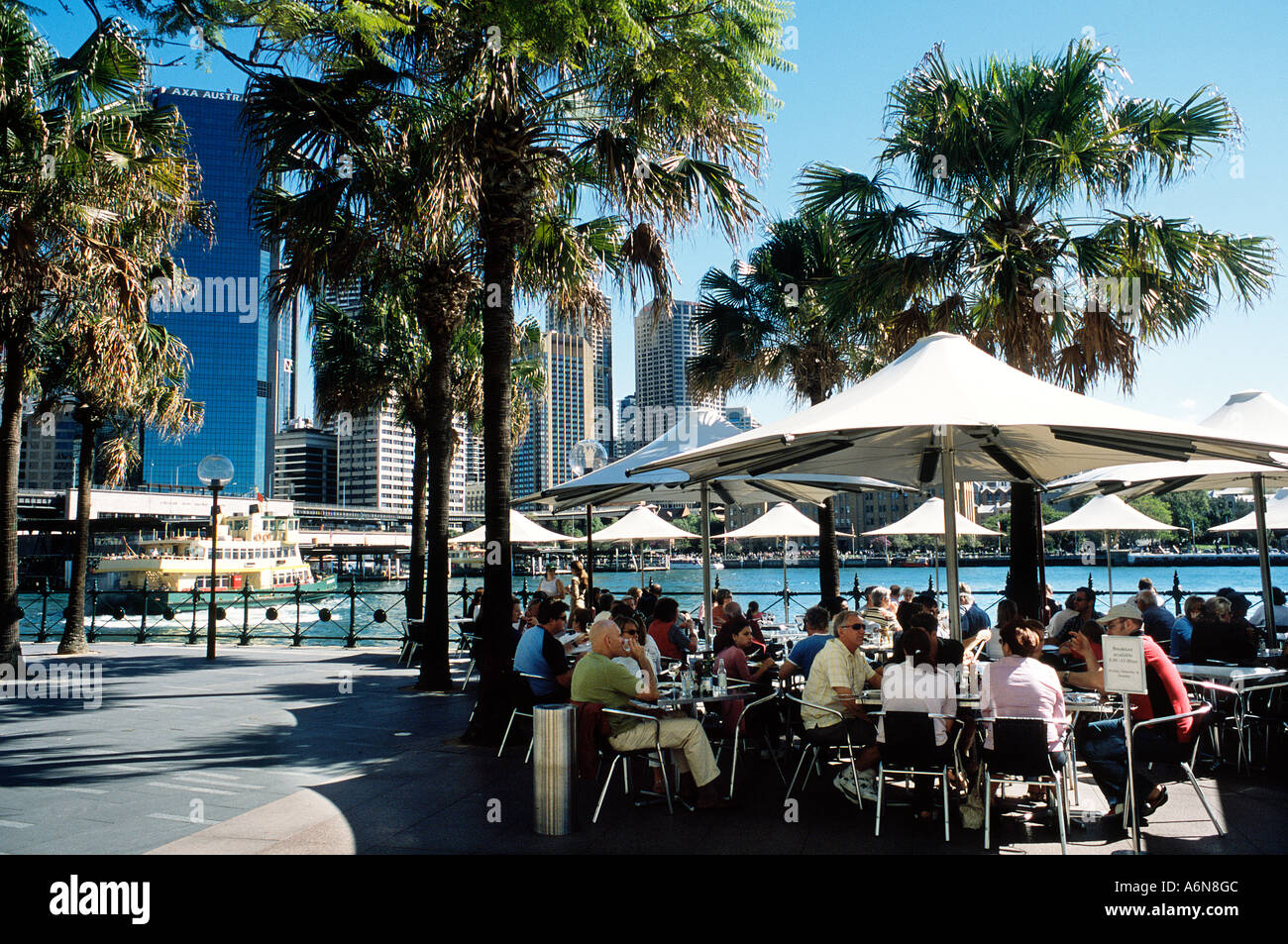 Restaurants und Cafés am Circular Quay Sydney Australien Stockfoto