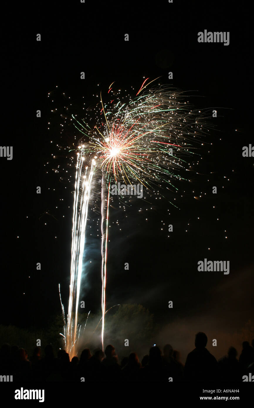 Lokale Feuerwerk in Dorset, Großbritannien Stockfoto