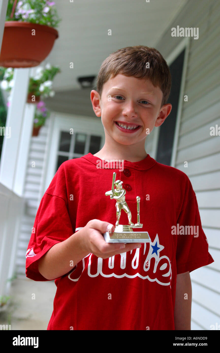 Meine erste Trophäe Stockfoto