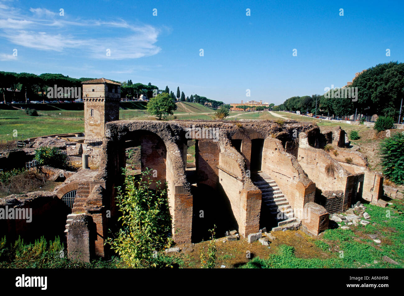 Ruinen von Septizodium Circo Massimo Rom Latium Italien Europa Stockfoto