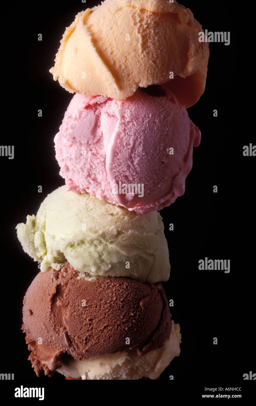 Fünf Kugel Eis Stockfoto