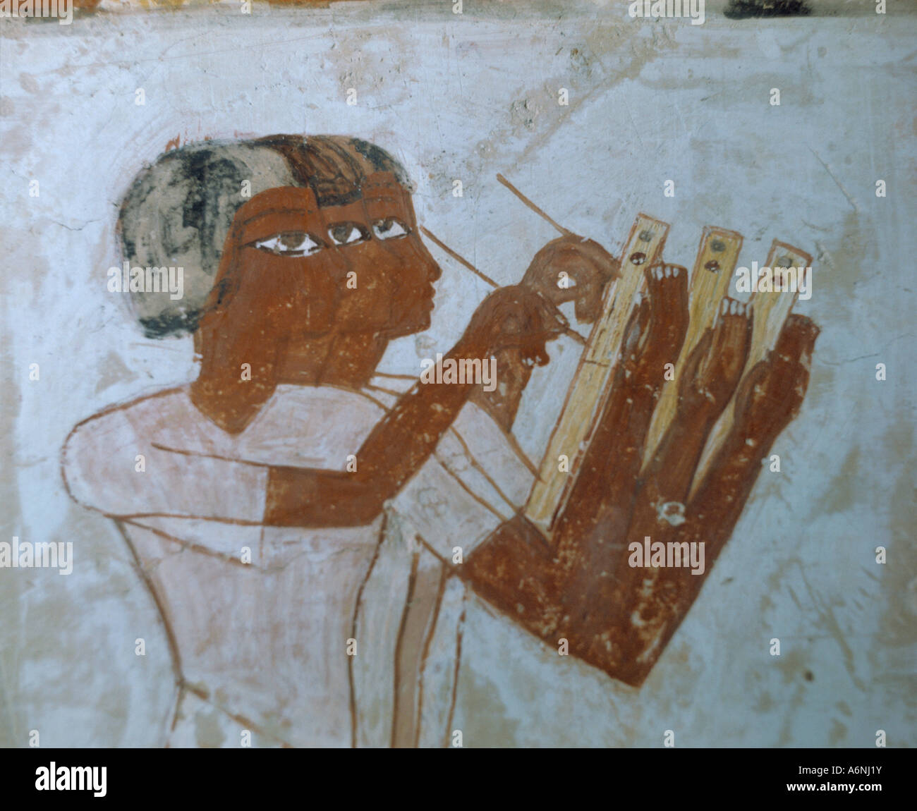 Wandmalereien im Grab des Menna Theben UNESCO World Heritage Site Ägypten Nordafrika Südafrika Stockfoto