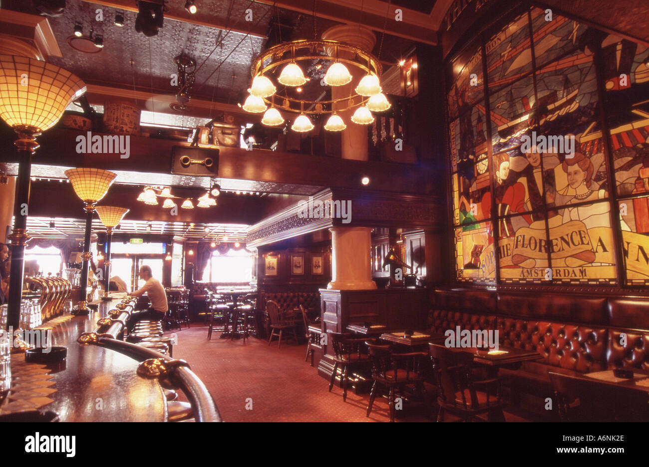 Restaurant drei Schwesterschiffe in Leidseplein Amsterdam Stockfoto
