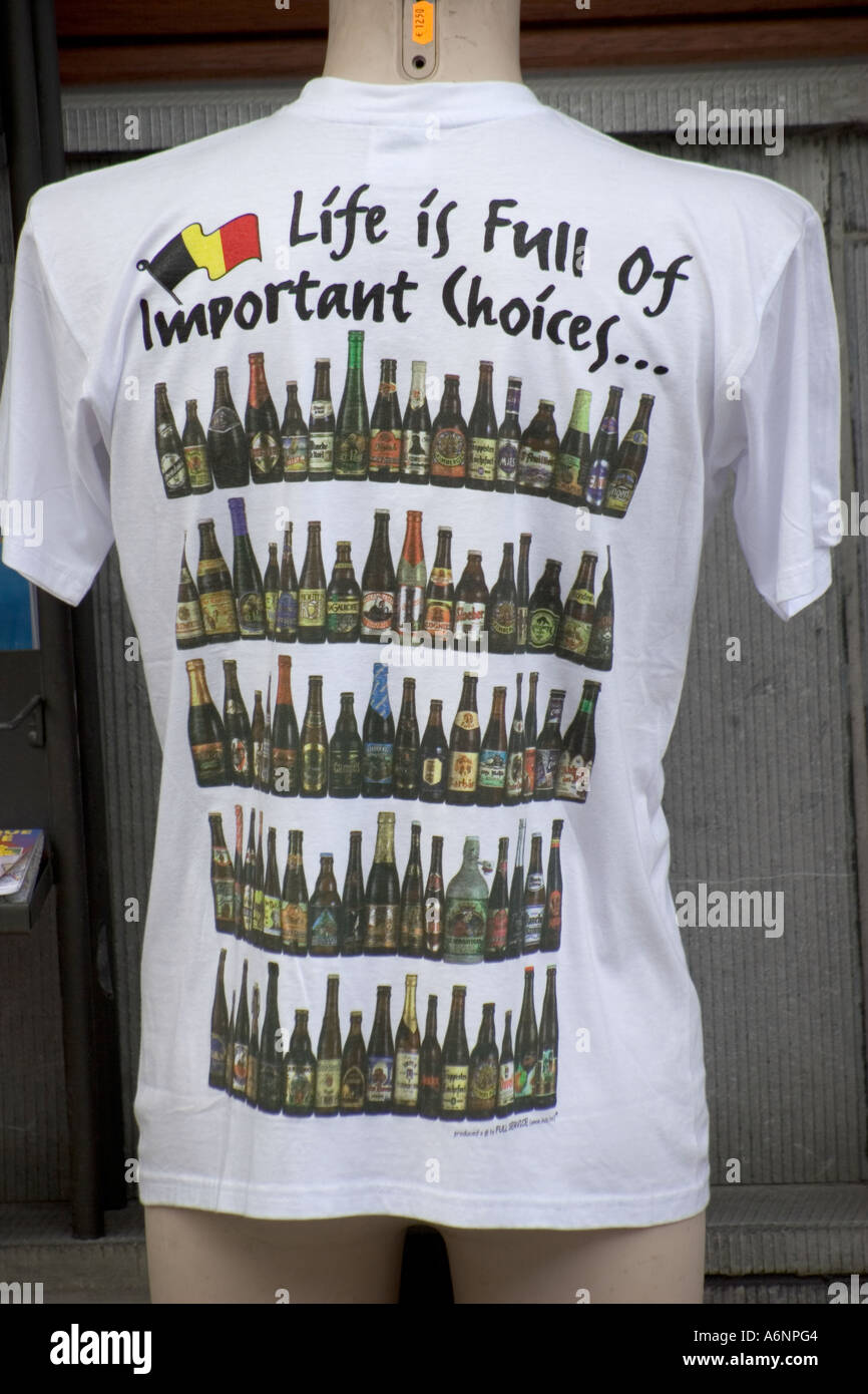 Bier Flasche Neuheit T Shirt Brüssel Belgien Stockfoto