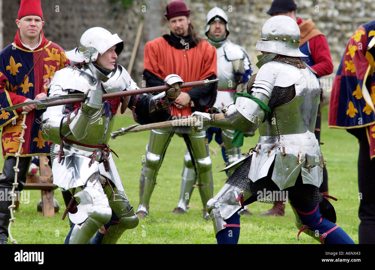 Alten Schlachten Inszenierung eines mittelalterlichen Turniers Stockfoto