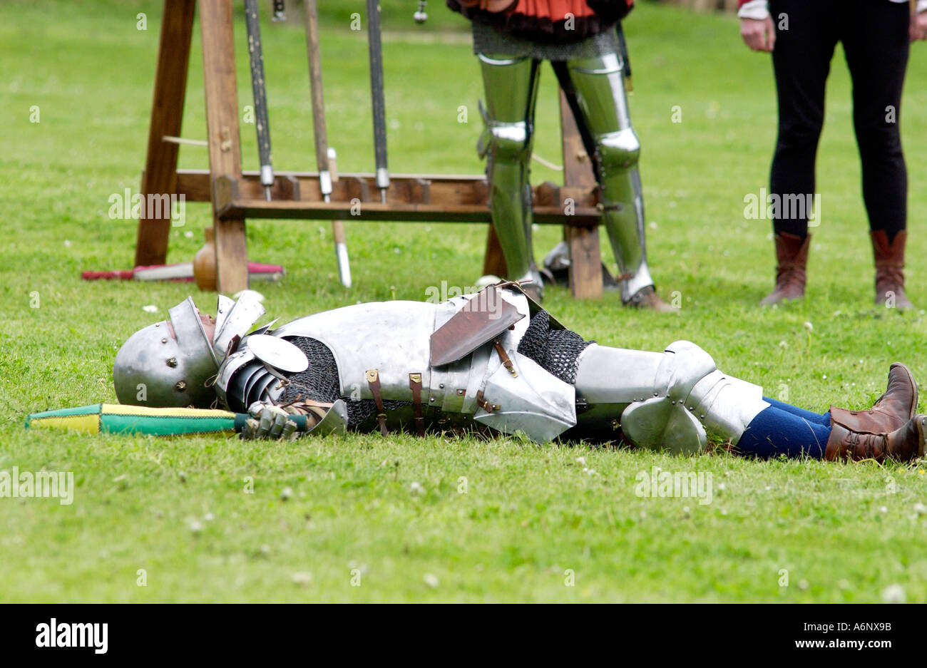 Alten Schlachten Inszenierung eines mittelalterlichen Turniers Stockfoto