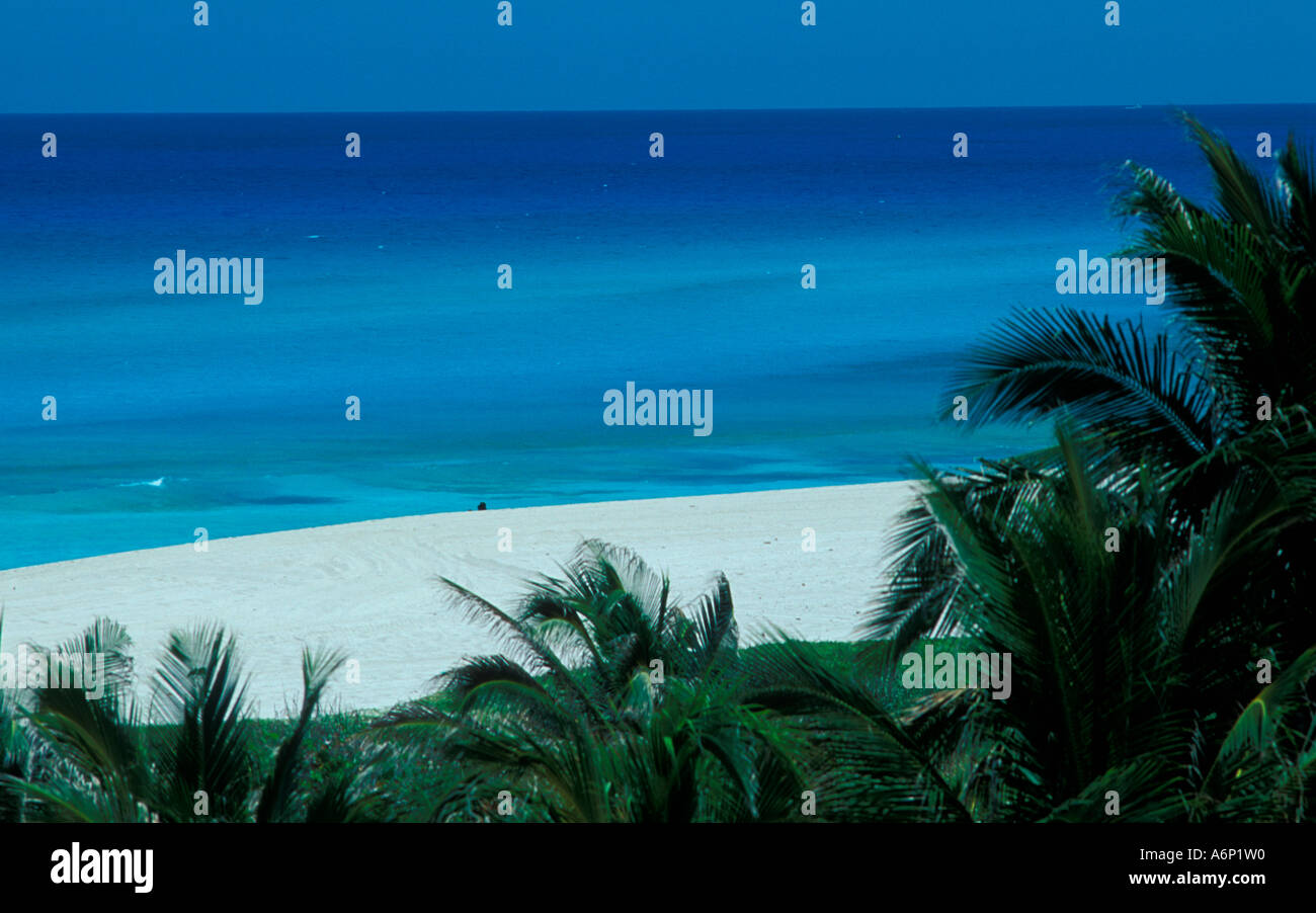 Meer Sand und Palmen Vavadero Strand Kuba Stockfoto