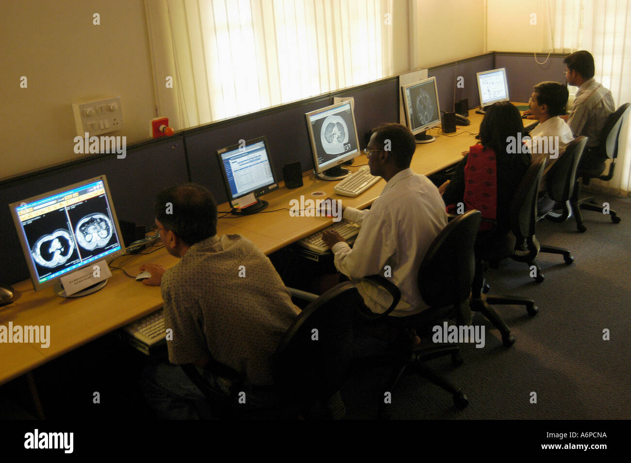Medizinische Call Center in Indien Stockfoto