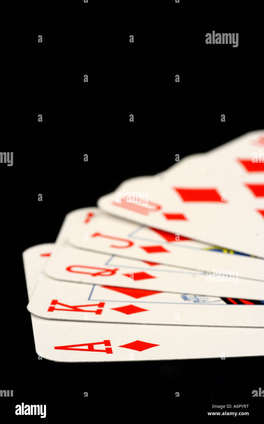Royal Flush, höchste Wertung Pokerhand. Stockfoto
