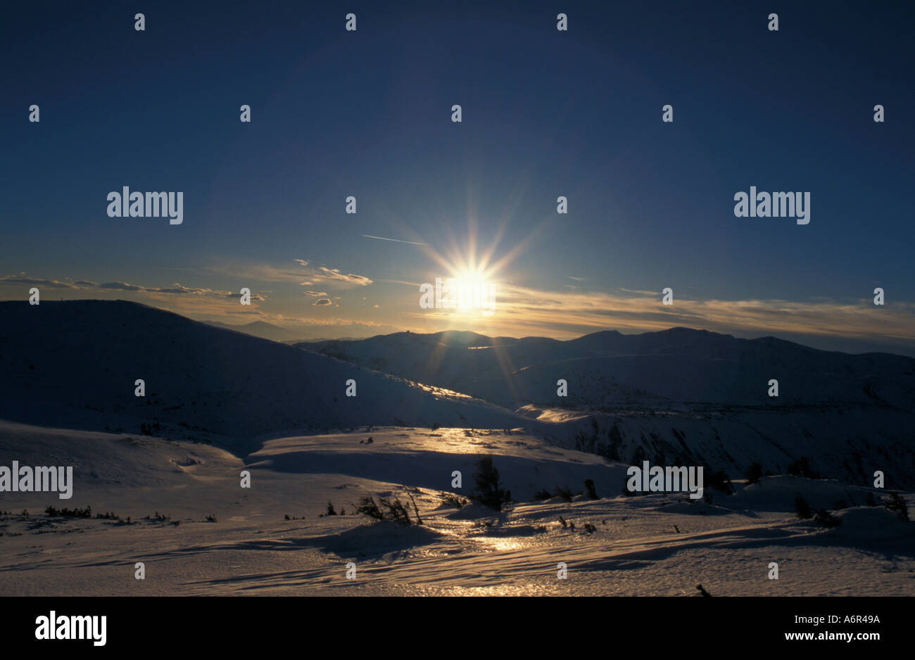 Berg Schneeberg im winter Stockfoto