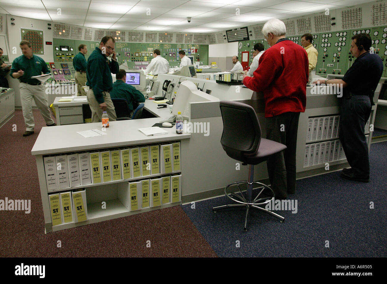 Eine Notfallplanung Bohrer an excelon der erzeugenden station Schulungszentrum in Limerick, ist eine exakte Kopie des eigentlichen Reaktors Kontrollraum creighton Foto gehalten Stockfoto