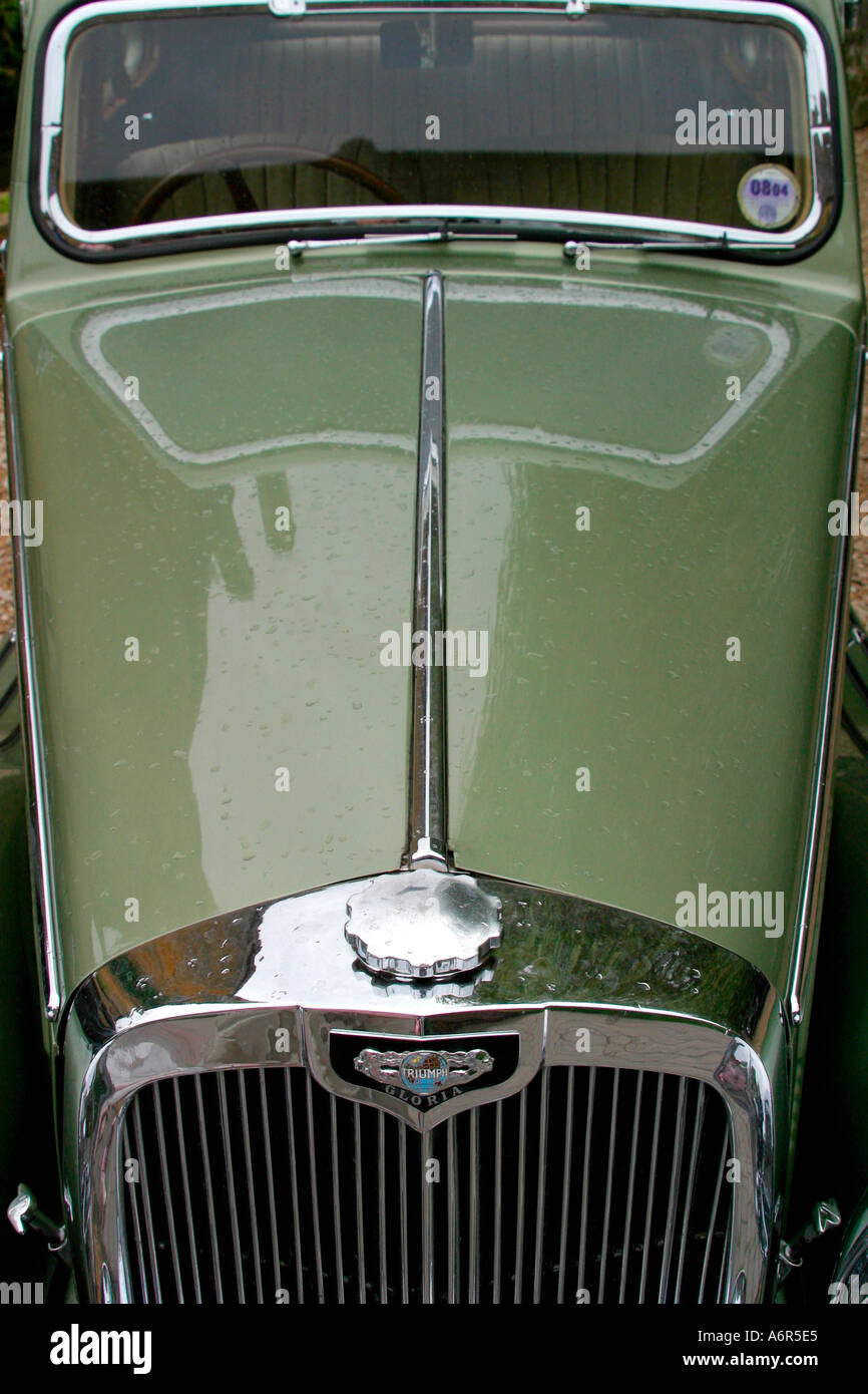 Motorhaube-Detail der Oldtimer Stockfoto