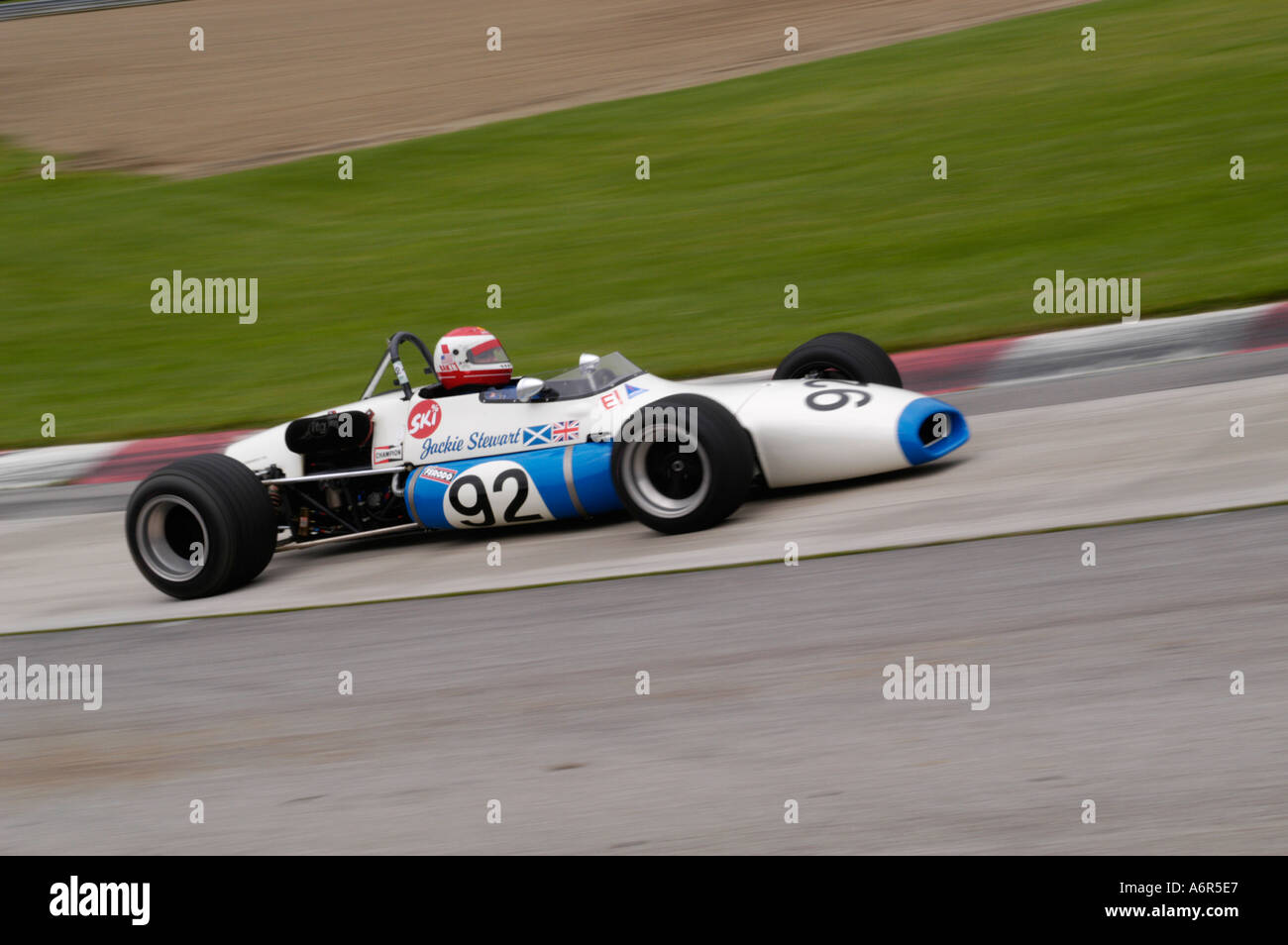 Bob Baker Rennen seine 1970 Brabham BT30 SVRA Sprint Oldtimer Grand Prix auf der Mid Ohio Sportwagen Kurs 2004 Stockfoto