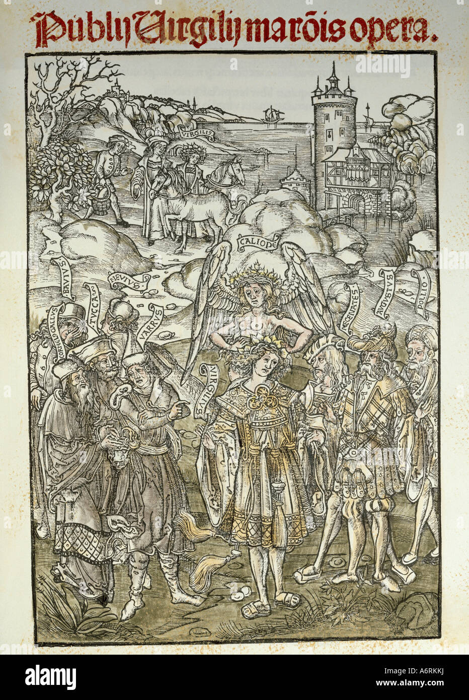 "Vergil (Publius Vergilius Maro), 15.10.70 BC - 21.9.19 AD, römische Autor/Schriftsteller, Werke,"Aeneis", herausgegeben von Sebastian Brant Stockfoto