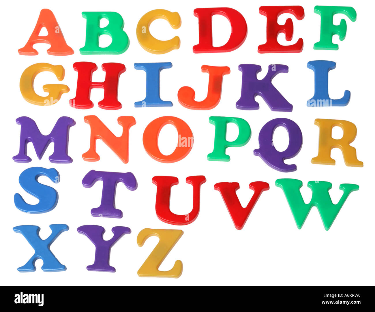 Magnet-Buchstaben-Alphabet Stockfoto