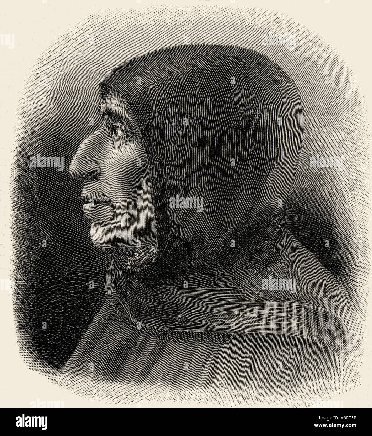 Savonarola, Girolamo, 21.9.1452 - 23.5.1498, italienischer Geistlicher, Portrait, Seitenfläche, Stich nach Gemälde von Fra Bartolommeo Stockfoto