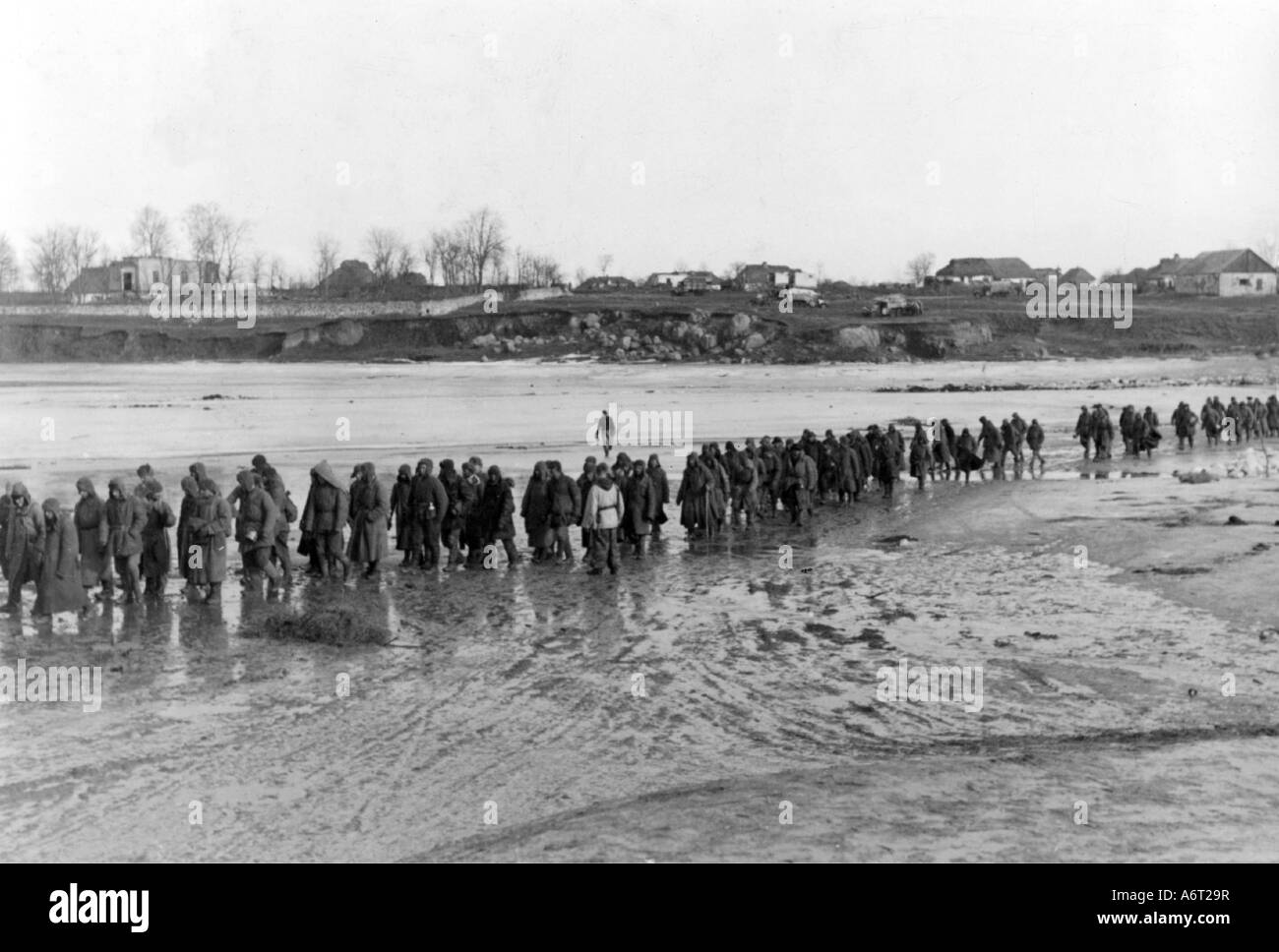 Ereignisse, Zweiter Weltkrieg/zweiter Weltkrieg, Kriegsgefangene, gefangengenommene sowjetischen Soldaten, Gebiet Britskoye, Ukraine, 27.1.1944, Stockfoto