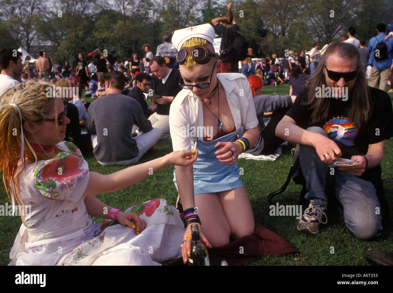 Legalisierung von Cannabis Rally und März Brixton Clapham Common, London England 1980 s, im 80s HOMER SYKES Stockfoto