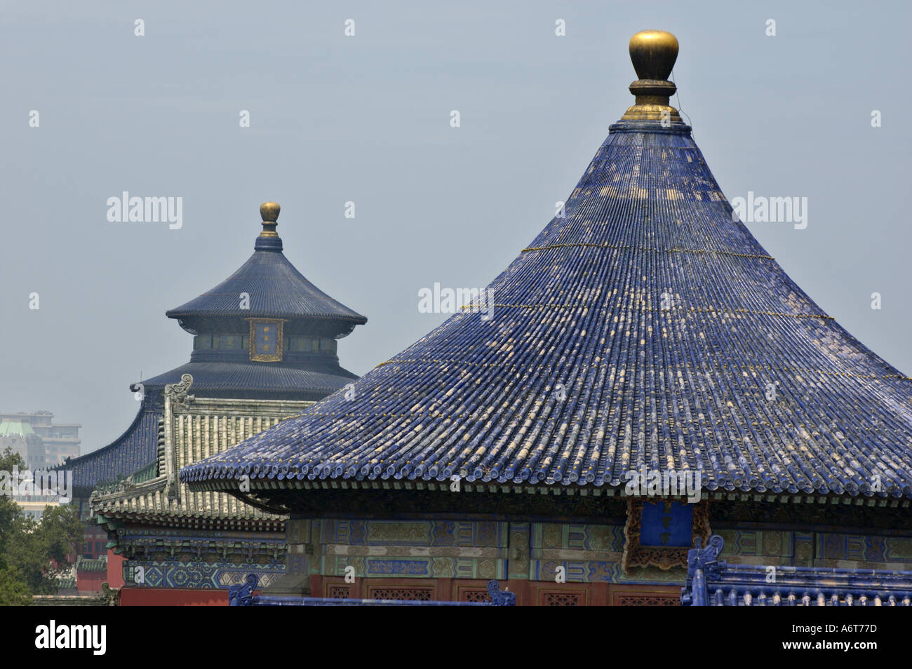 China Beijing Temple Of Heaven angesehen Qinian Dian Hall des Gebets für gute Ernte und die kaiserliche Kapelle aus der Huanq Stockfoto