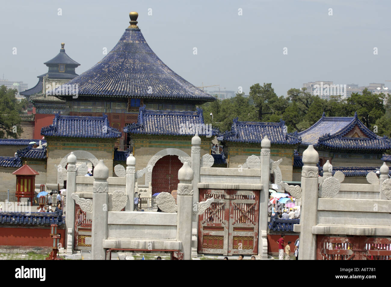 China Beijing Temple Of Heaven angesehen Qinian Dian Hall des Gebets für gute Ernte und die kaiserliche Kapelle aus der Huanq Stockfoto