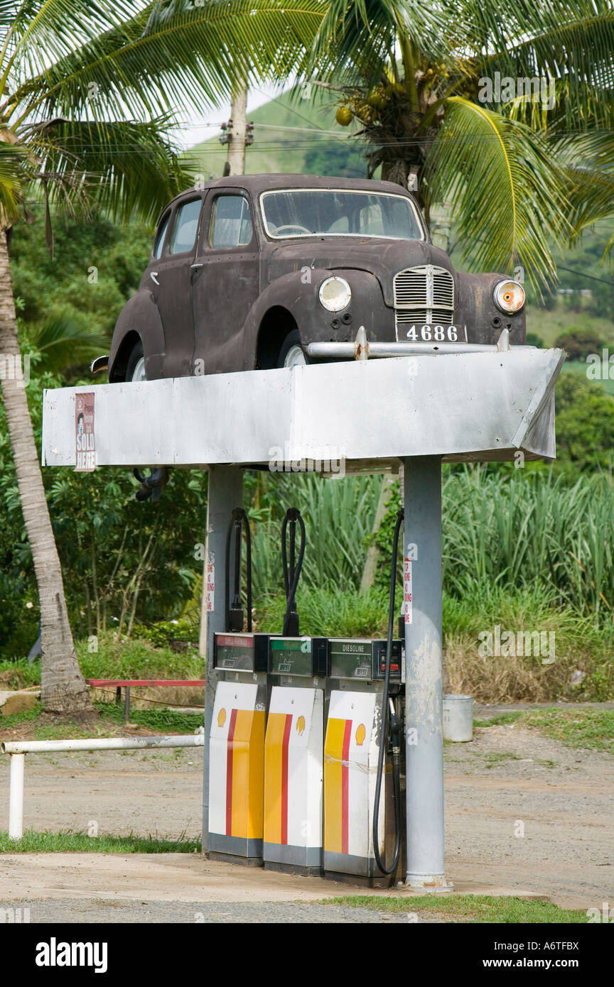 Eine Tankstelle auf Fidschi Stockfoto