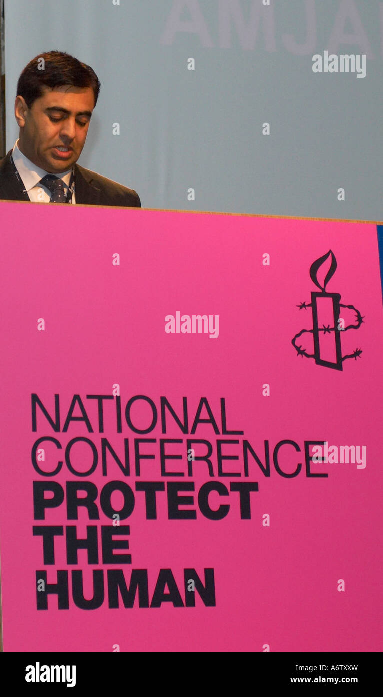 Amjad Hussain bei der jährlichen Amnesty International meeting, Edinburgh, März 2007 Stockfoto