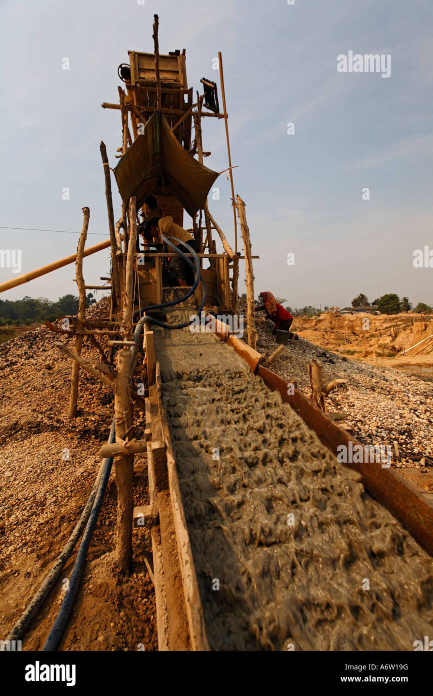 Arbeiter in der Diamond mine, Cempaka, Süd-Kalimantan, Borneo, Indonesien Stockfoto