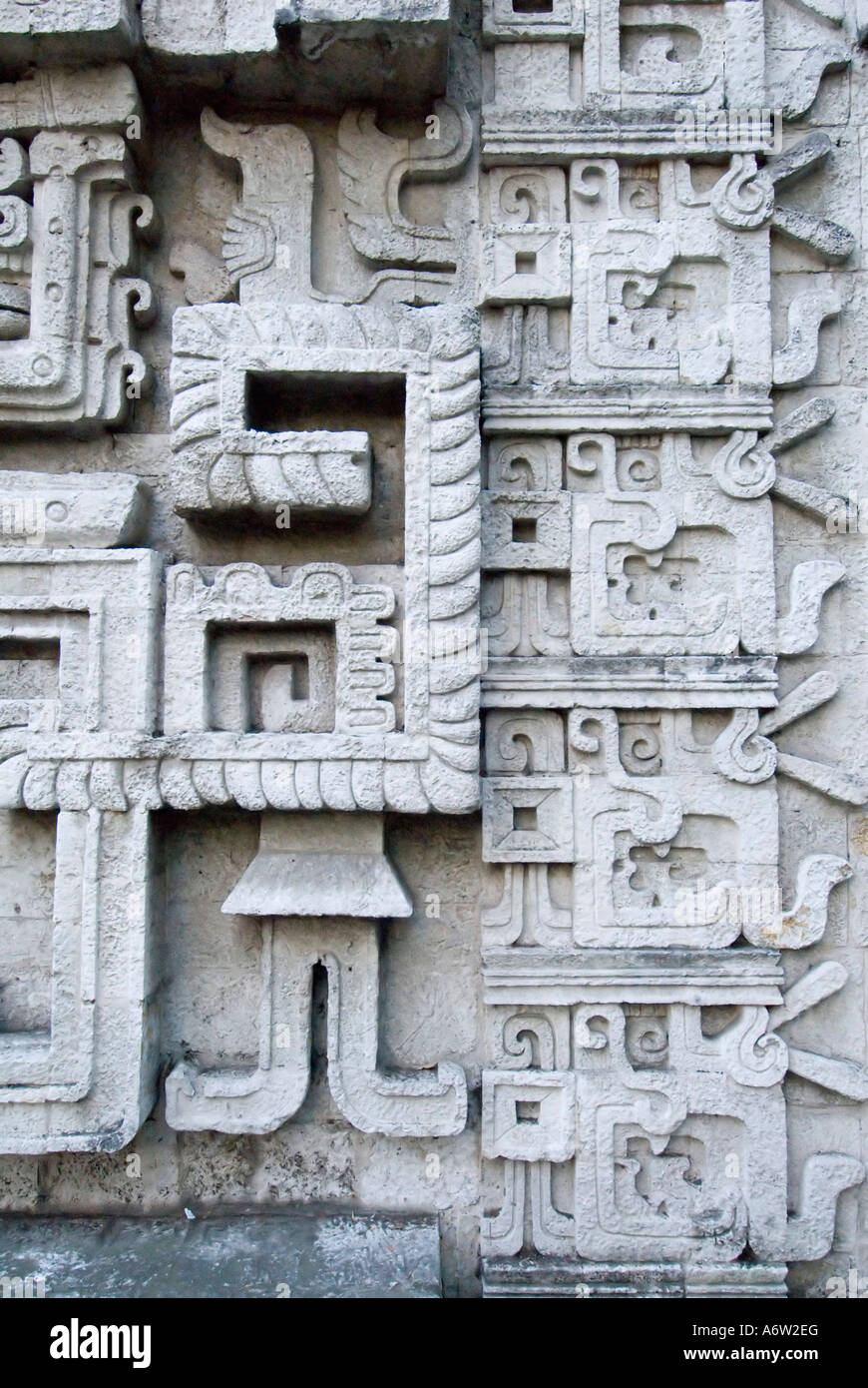 Vorspanischen Tempel Fassade, Nationalmuseum für Anthropologie, Mexiko-Stadt, Mexiko Stockfoto