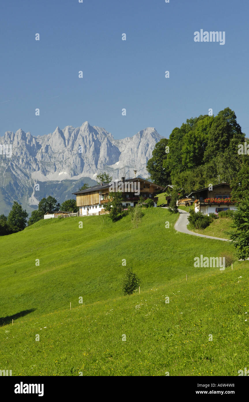 traditionelles Bauernhaus in den Alpen Stockfoto