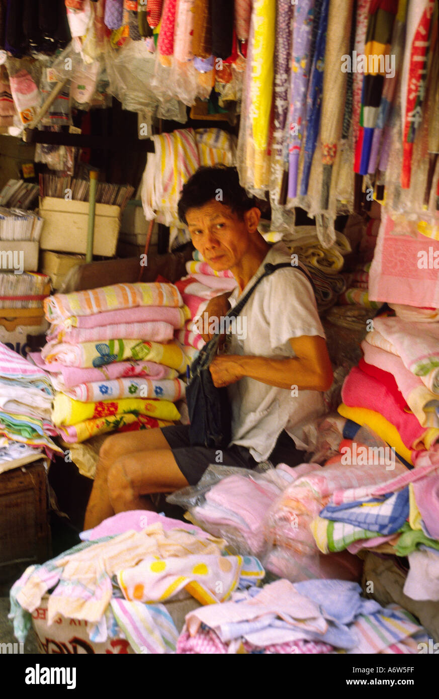 Skinny Hawker Hong Kong Stockfoto