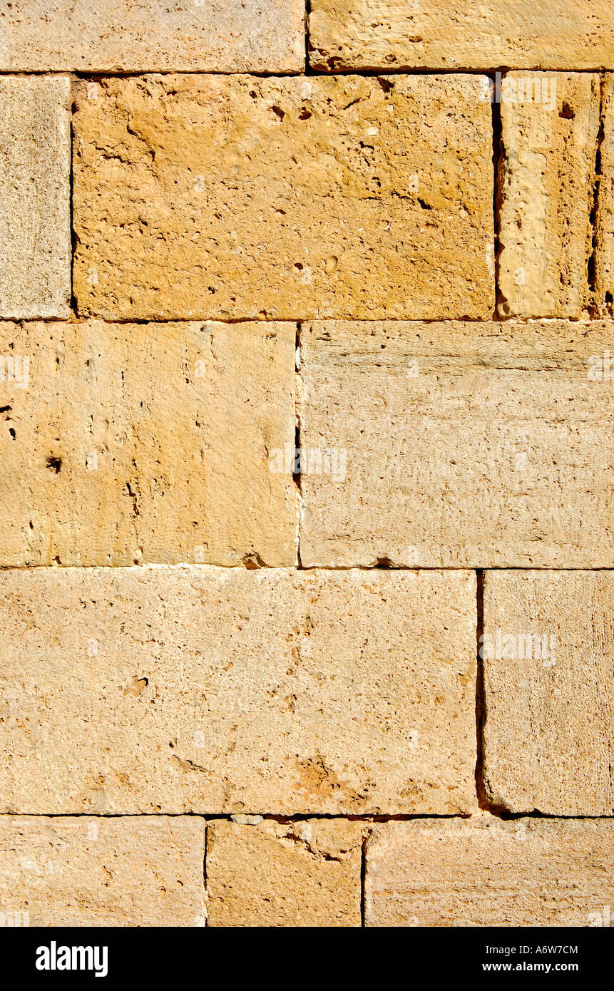Alte Mauer, Leptis Magna, Libyen Stockfoto