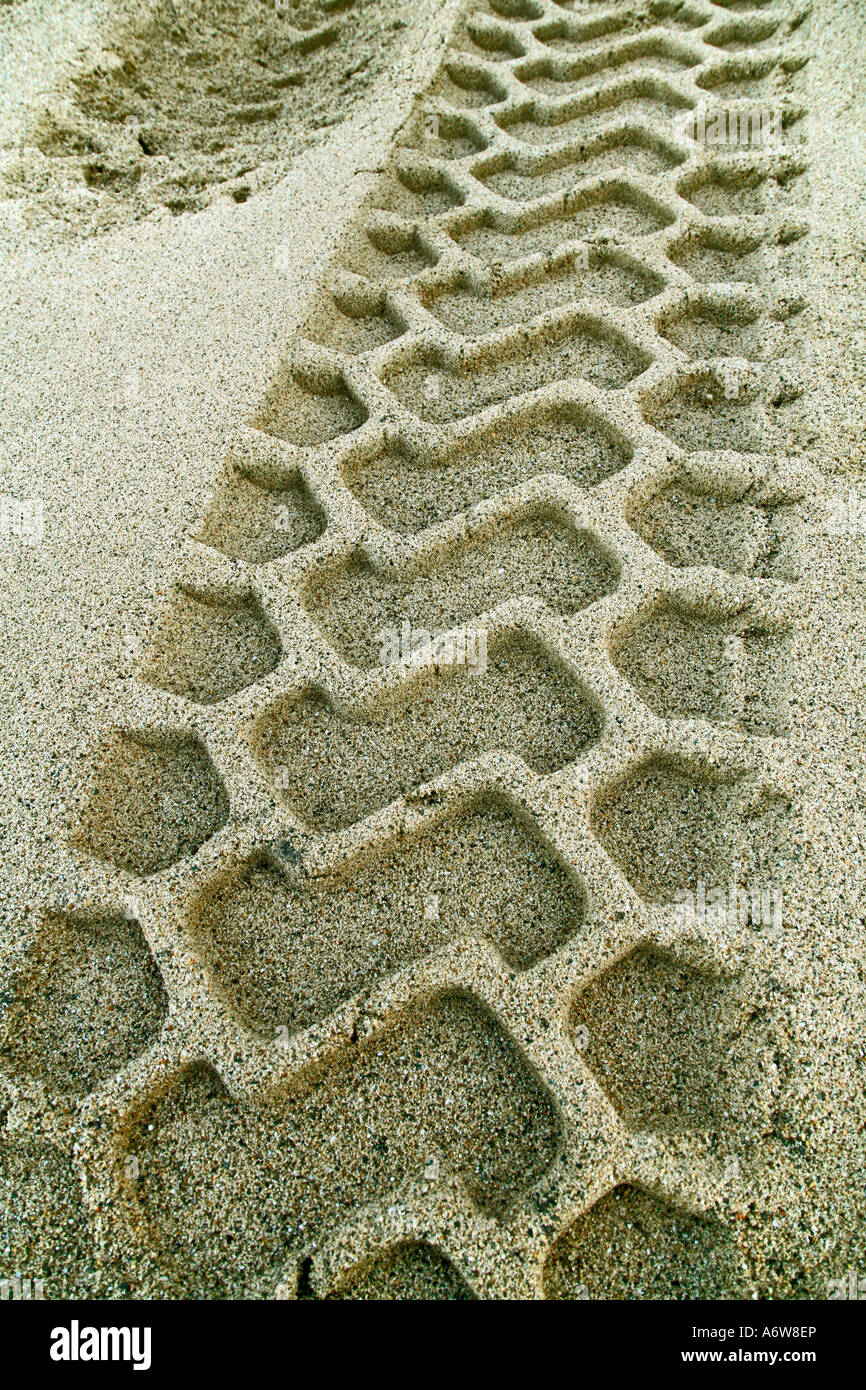 Bremsspur im sand Stockfoto
