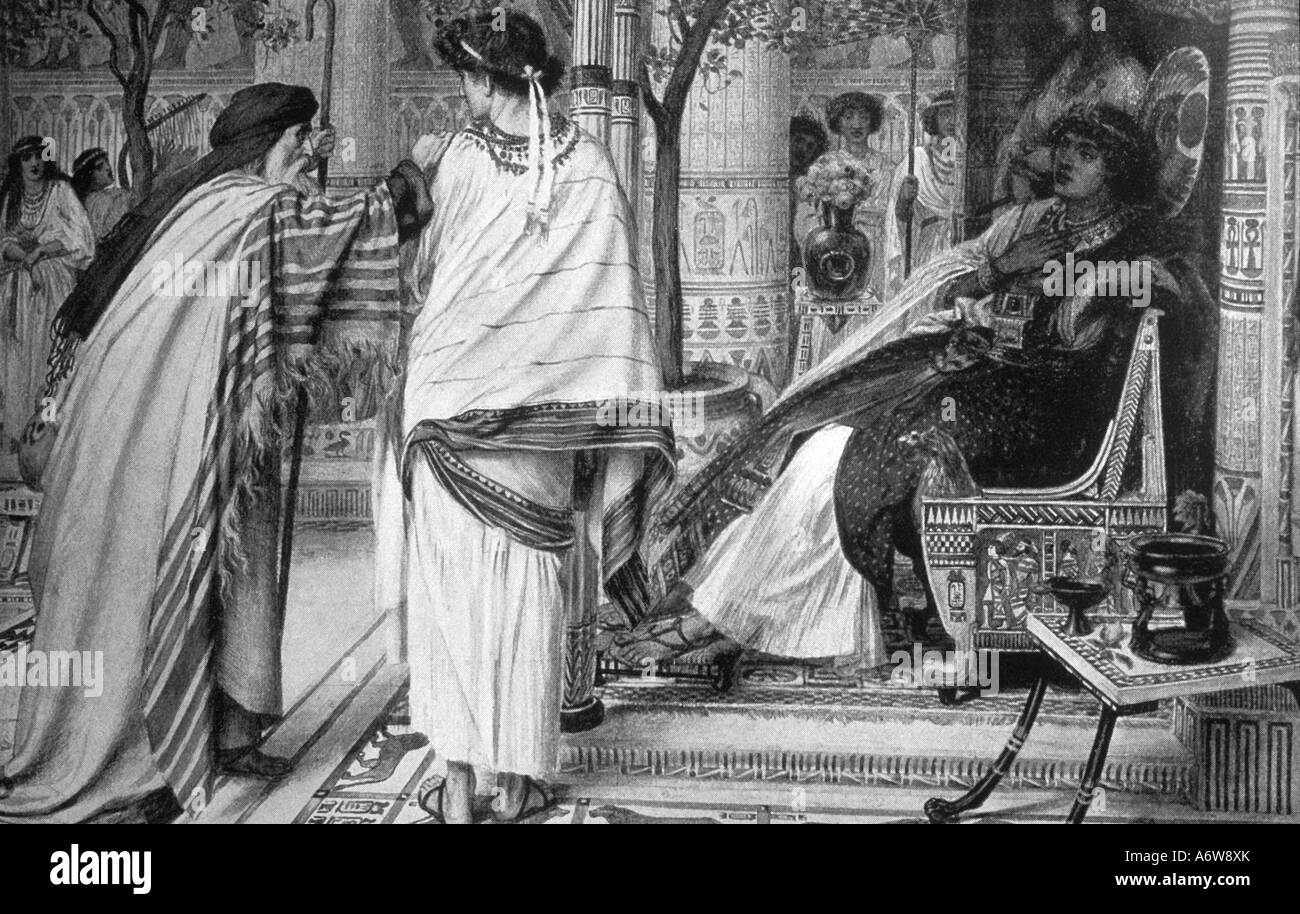 Joseph Einführung von Jakob in das Buch Genesis des Pharao Stockfoto