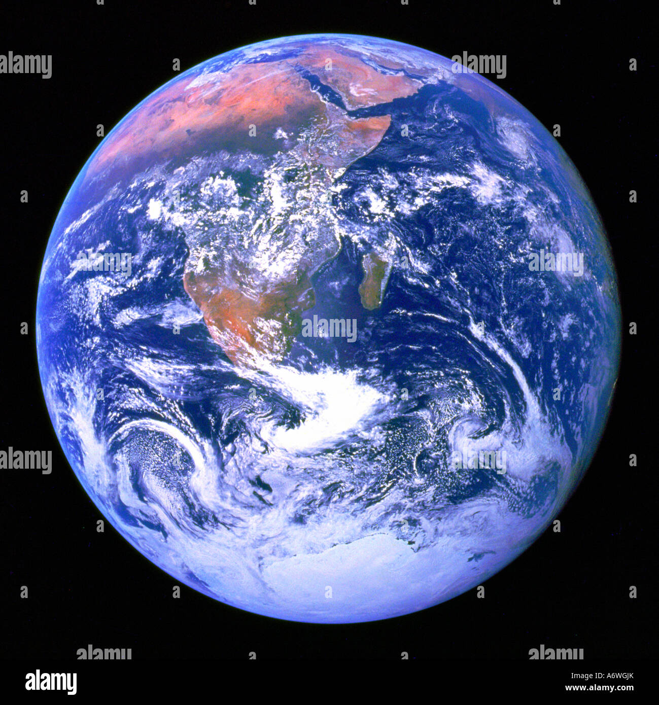 Erde, fotografiert von der NASA Apollo Raumkapsel im Weltraum Stockfoto