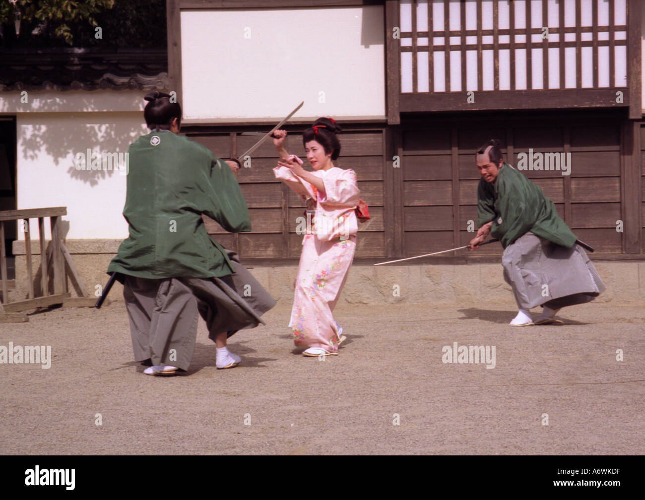 Asien, Japan, Kyoto, Schwertkampf Stockfoto