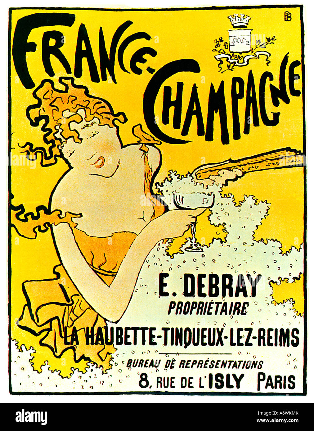 Frankreich Champagner berühmten Jugendstil-Plakat von Pierre Bonnard für Debray seinen ersten kommerziellen Erfolg als Künstler Stockfoto