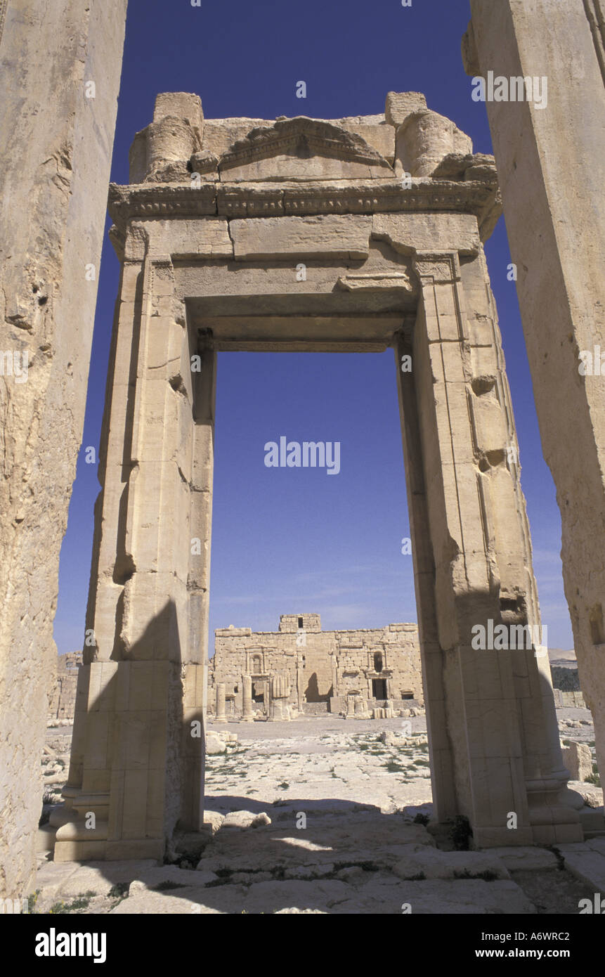 Mittlerer Osten, Syrien, Palmyra. Tempel des Bel; aus in der Cella Stockfoto