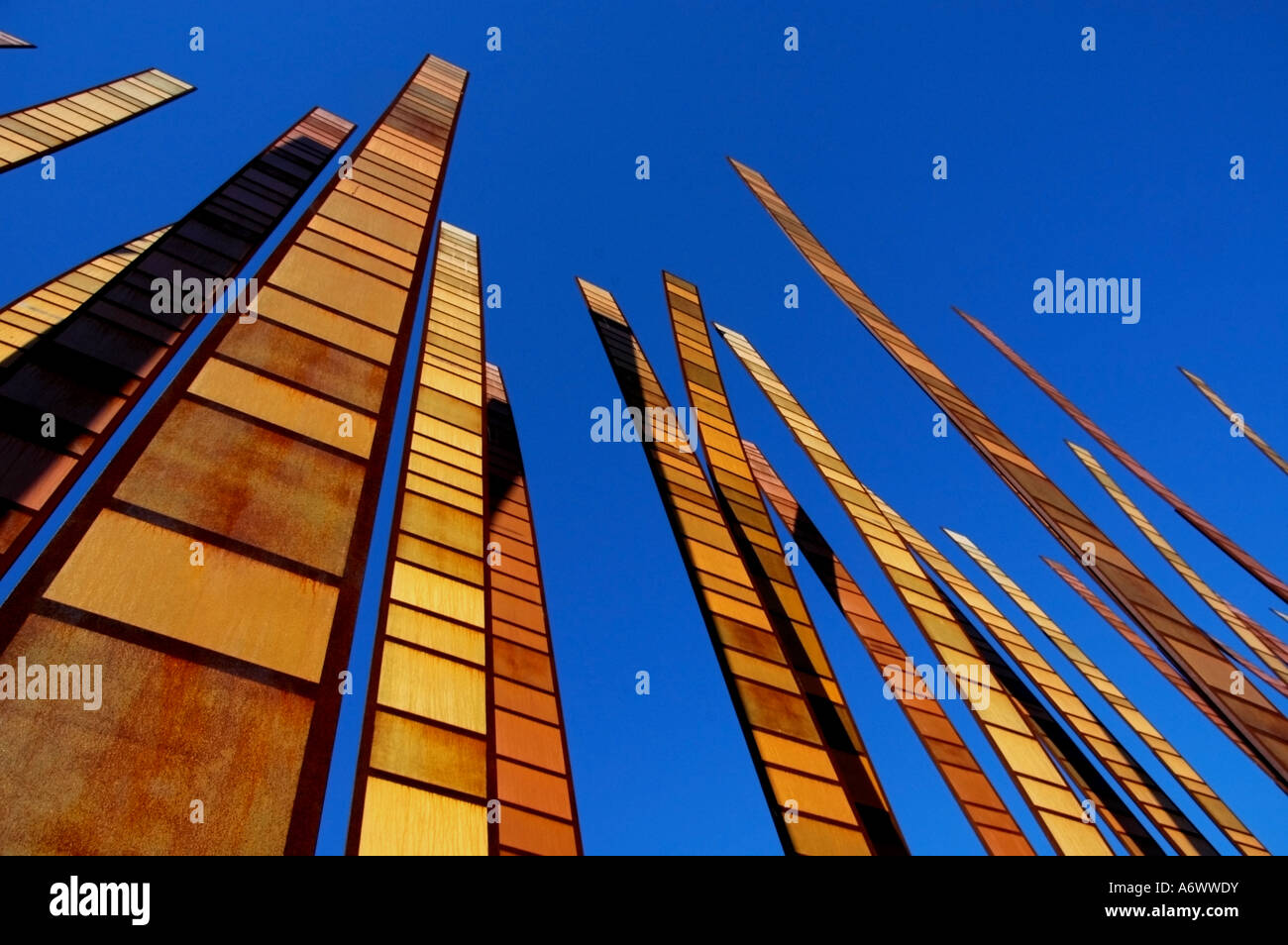 Detail der Skulptur vor dem Experience Music Project Gebäude von Frank Ghery in Seattle Washington USA Stockfoto