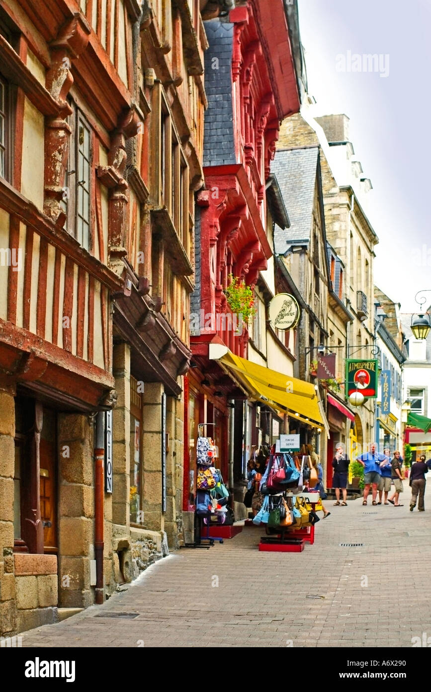 Frankreich Bretagne Côtes d Rüstung Lannion Altstadt eingebettet in die friedliche Léguer-Tal zwischen Côte de Granit Rose Pink Gran Stockfoto