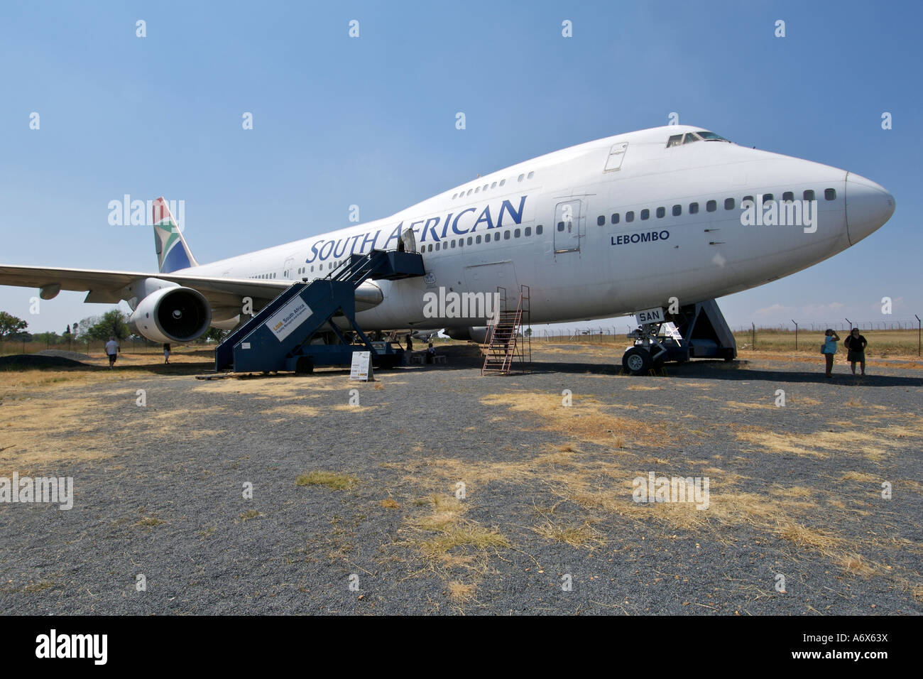 "Lebombo" lieferte die erste Boeing 747 an South African Airways aber jetzt im Ruhestand und stehen am Rand Airport in Johannesburg. Stockfoto
