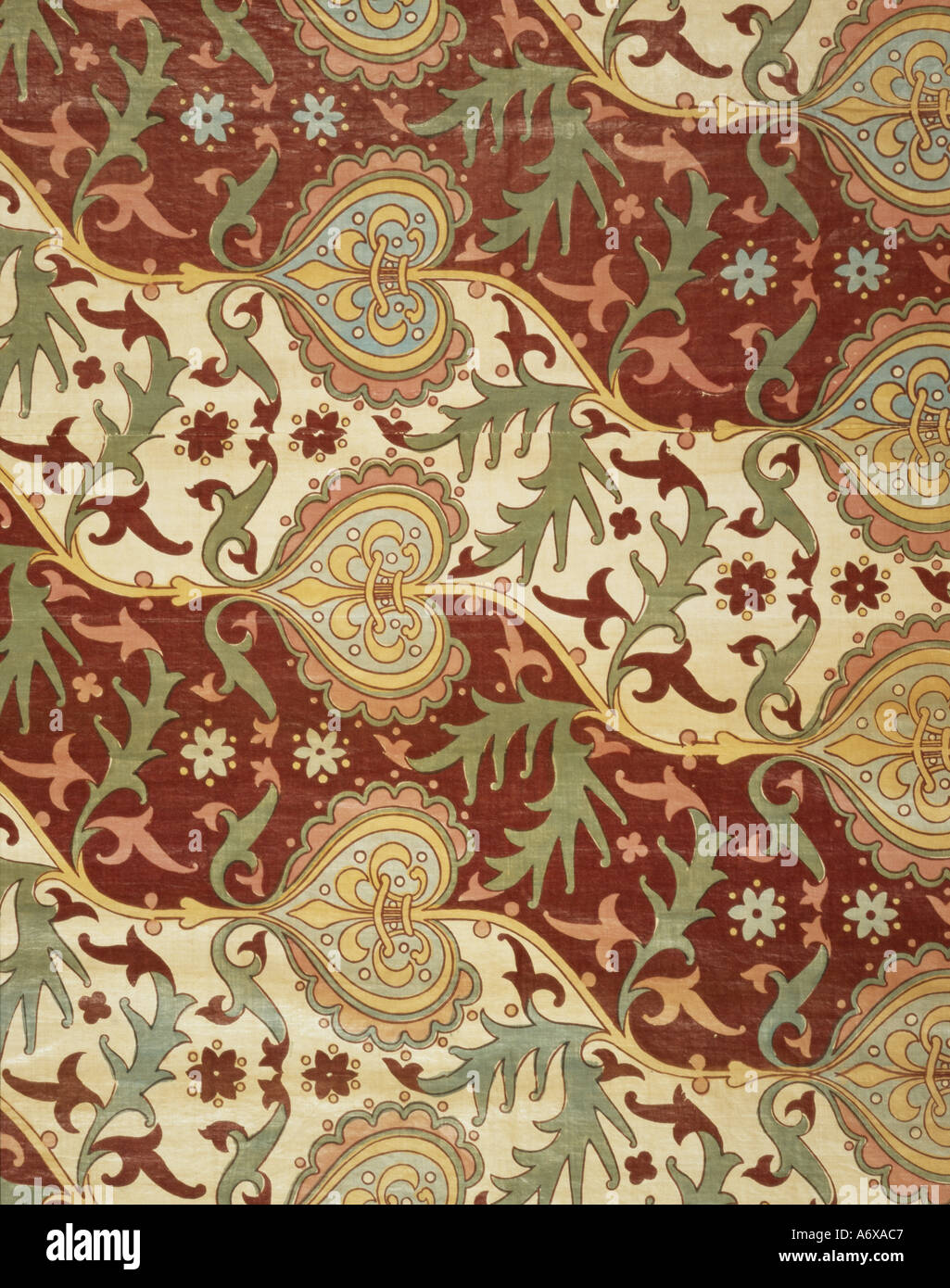Gotische Arabesque Textil, von a. Pugin. England, Mitte des 19. Jahrhunderts. Stockfoto