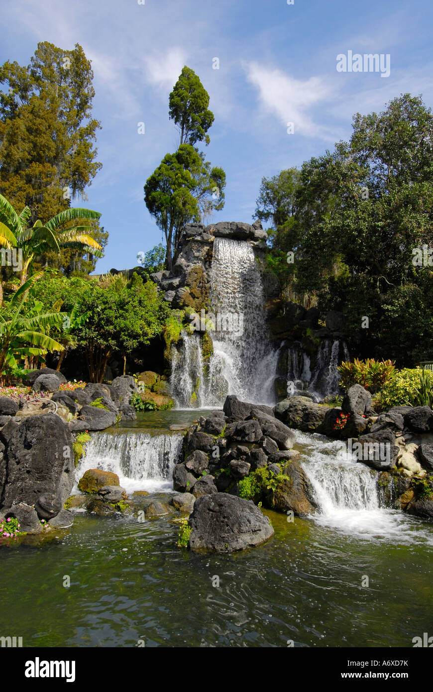 Wasserfall bei Cypress Gärten Winter Haven, Florida uns Stockfoto