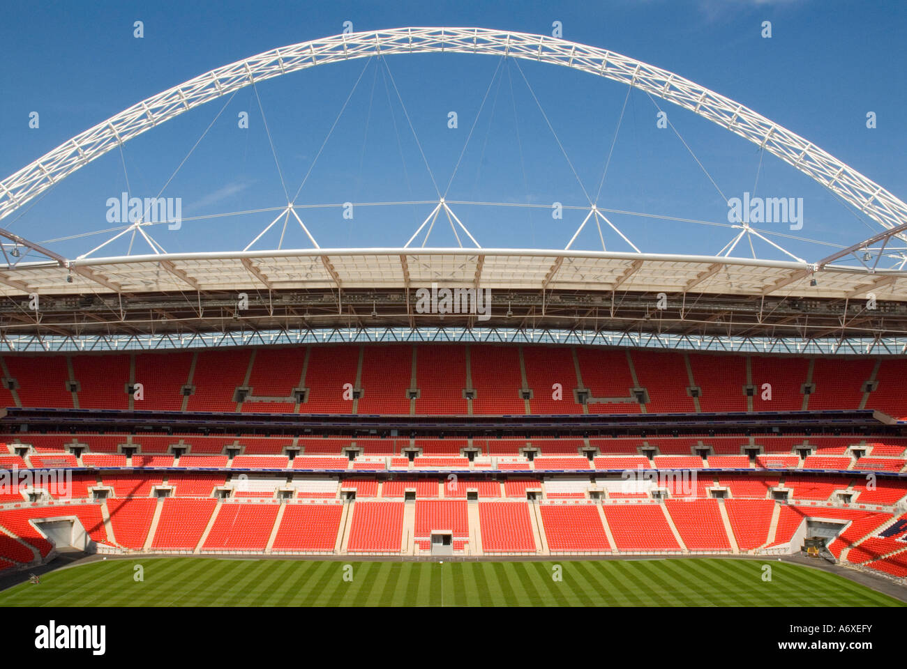 Innenraum des Wembley-Stadion als Schuss von Presse Portal April 2007 Stockfoto