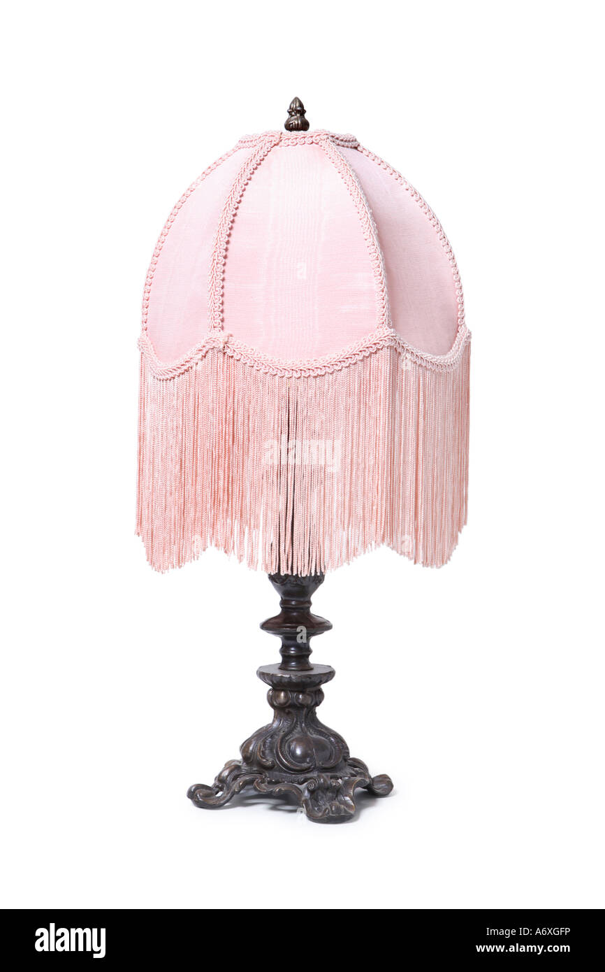 Antiken viktorianischen Lampe ausgeschnitten auf weißem Hintergrund Stockfoto