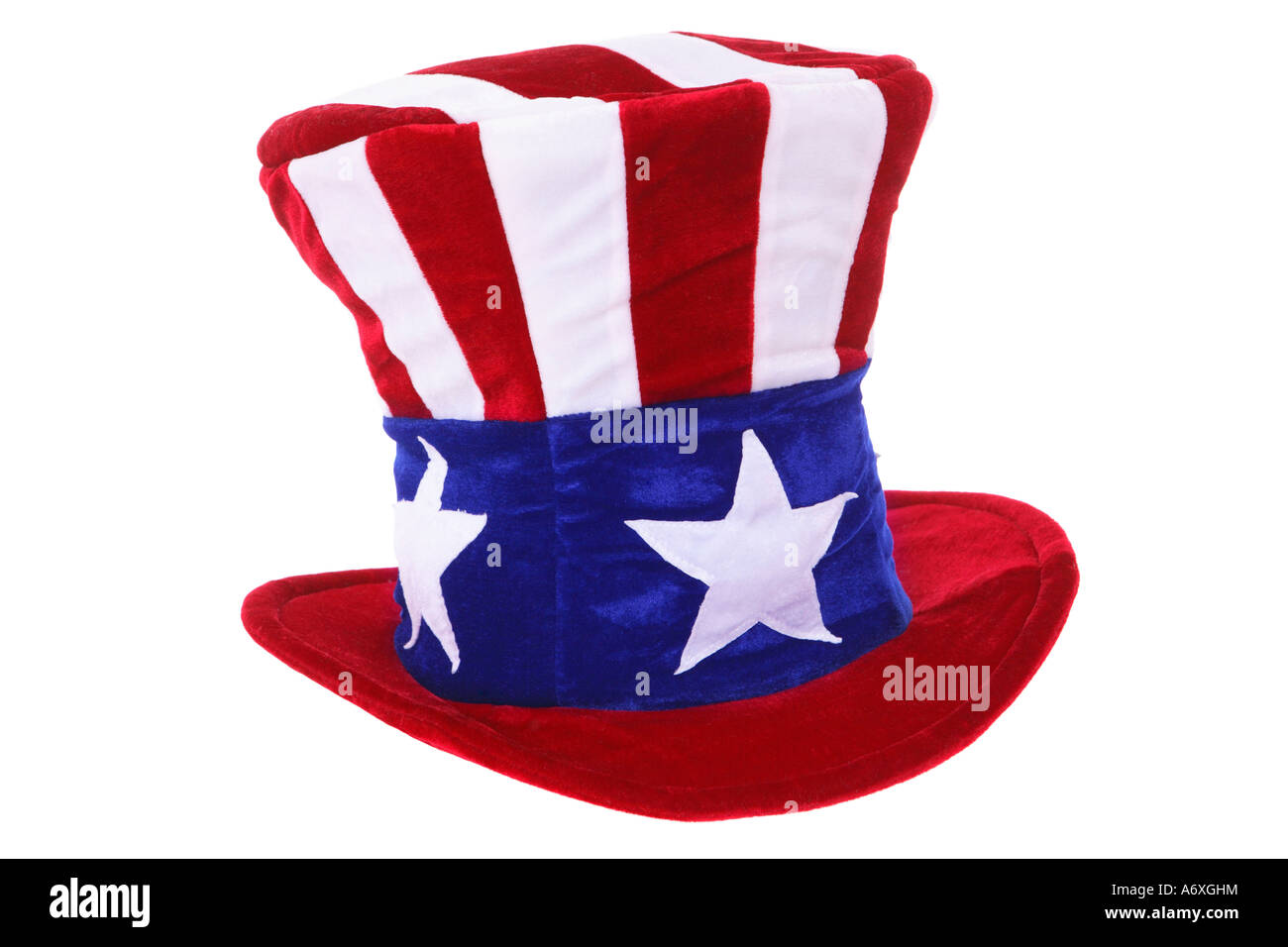 Uncle Sam Hut Ausschneiden auf weißem Hintergrund Stockfoto