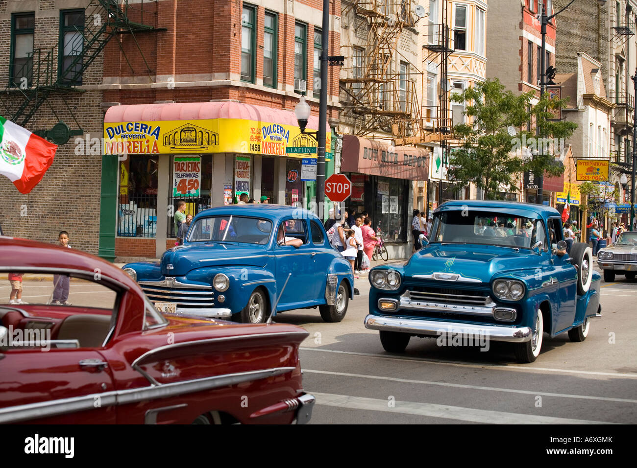 ILLINOIS Chicago Oldtimern mexikanischen Independence Day Parade in Pilsen Nachbarschaft Stockfoto