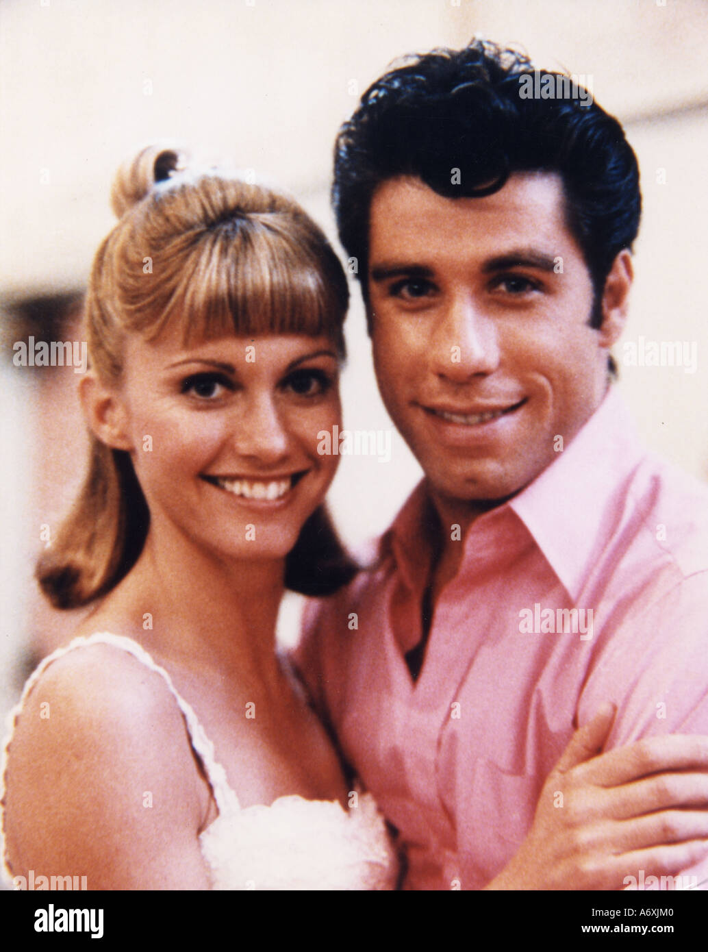 Fetten Sie Olivia Newton John und John Travolta im Paramount Film 1978 Stockfoto